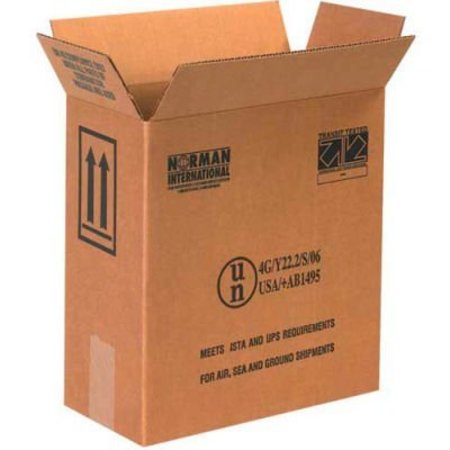 BOX PACKAGING Global Industrial„¢ Haz Mat Boxes Two 1 Gal. Plastic Jugs, 12"L x 6"W x 12-3/4"H, Kraft, 20/Pk HAZ1051